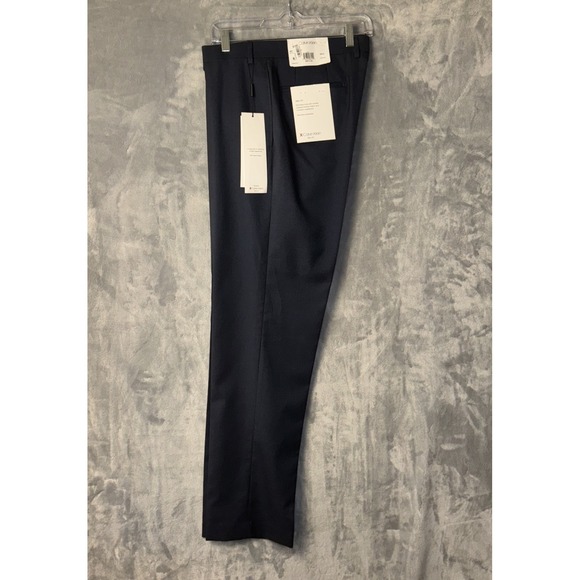 Calvin Klein Men's Blue Solid Slim-Fit Performance Dress Pants Size 36W 32L - Picture 1 of 8